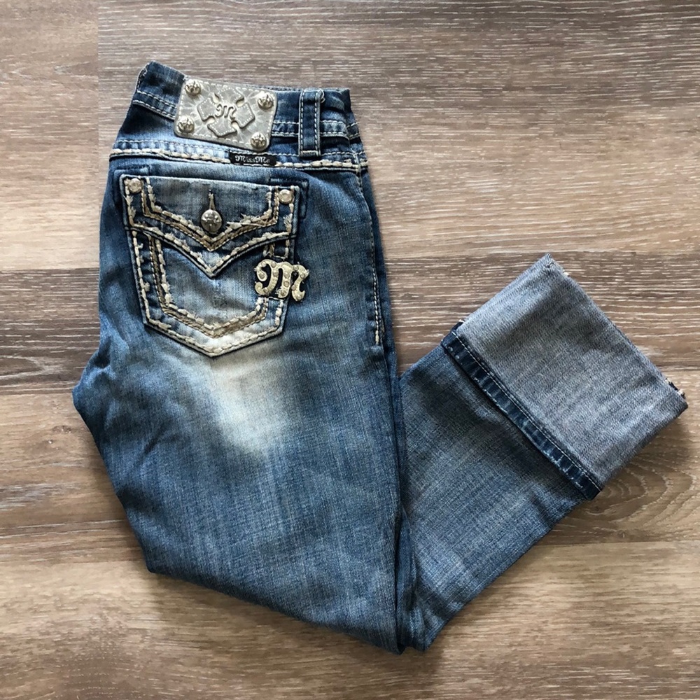 Miss Me Easy Straight Jeans Size 25 Light Denim